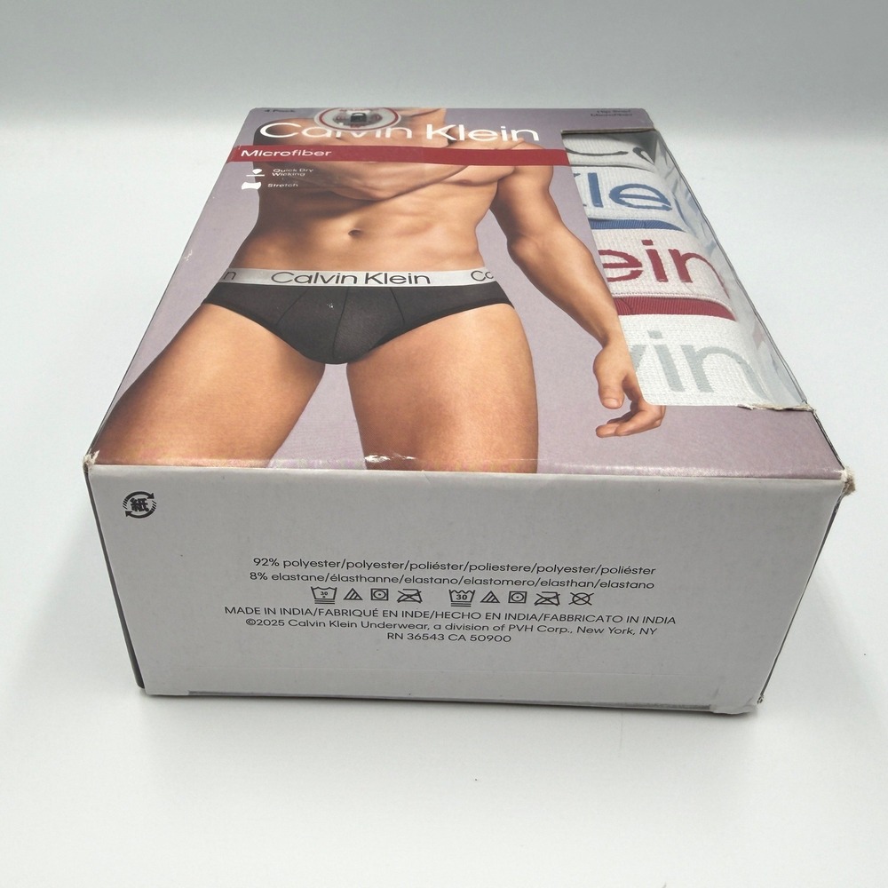 Calvin Klein Hip Brief Men Large Multicolor 4-Pack Microfiber Stretch Briefs NEW - Picture 8 of 9